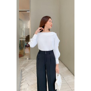 [Mã FAMALLT5 giảm 15% đơn 150k] Áo sơ mi lụa tay bèo GA030 - Genni