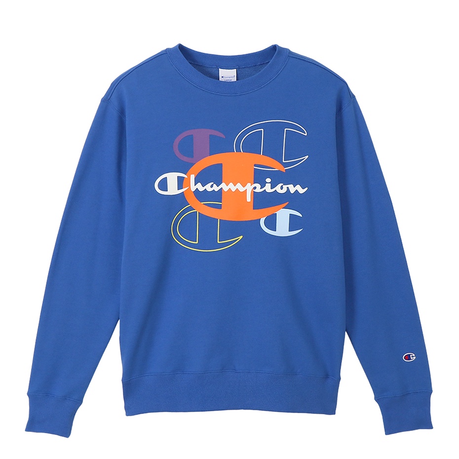 Áo Sweater Nam CHAMPION Crew Neck Sweatshirt Basic Màu Xanh CMPC3U018BLU