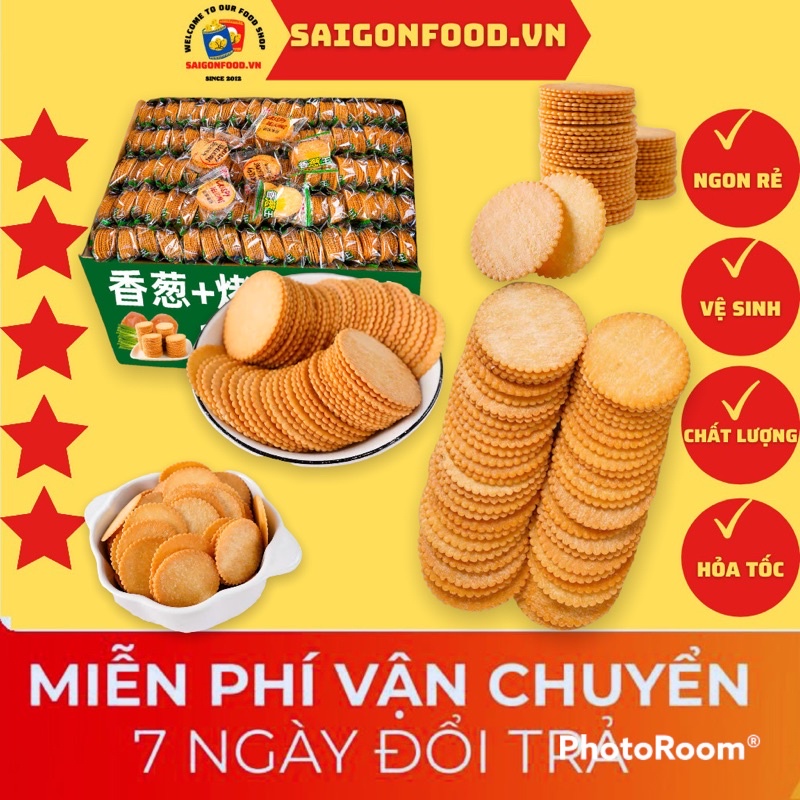 [SẴN DATE MỚI] 1KG Bánh Quy Mặn Đồng Tiên Loại Ngon - Bánh Qui Tròn Siêu Mỏng Thơm Béo, Đồ Ăn Sáng Nhẹ Nhàng Dinh Dưỡng