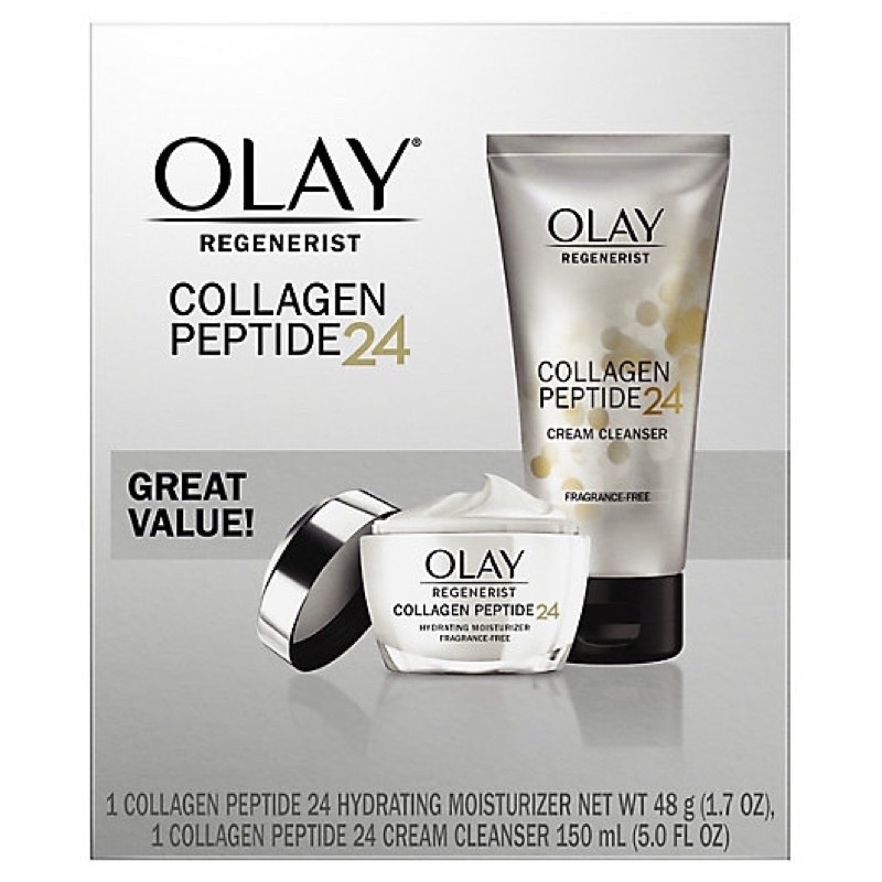 Set kem dưỡng và sữa rửa mặt Olay Regenerist Retinol 24 +Peptide Moisturizer 48g + Cleanser 150ml