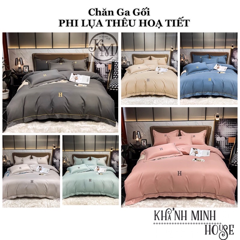 Chăn Ga Gối Đệm Phi Lụa Cao Cấp Nhập Khẩu, Bộ Chăn Ga Gối Phi Lụa Nhập Khẩu