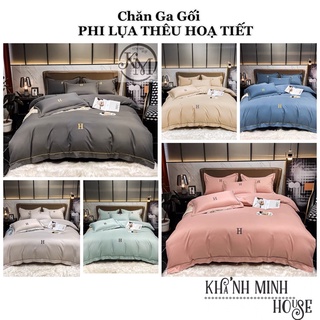 Chăn Ga Gối Đệm Phi Lụa Cao Cấp Nhập Khẩu, Bộ Chăn Ga Gối Phi Lụa Nhập Khẩu
