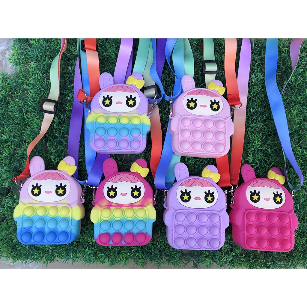 Túi đeo chéo đựng tiền xu hình con mắt thỏ dễ thương