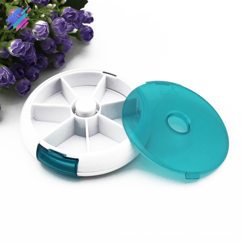 ✅COD❤✨ Pill Storage Box Medicine Case 7 Day Organizer Round Shape Portable For Travel
