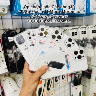 Ốp lưng chống sốc ip 7plus 8plus x xs xsmax 11 12 13 pro max promax ốp trong suốt chống va đập