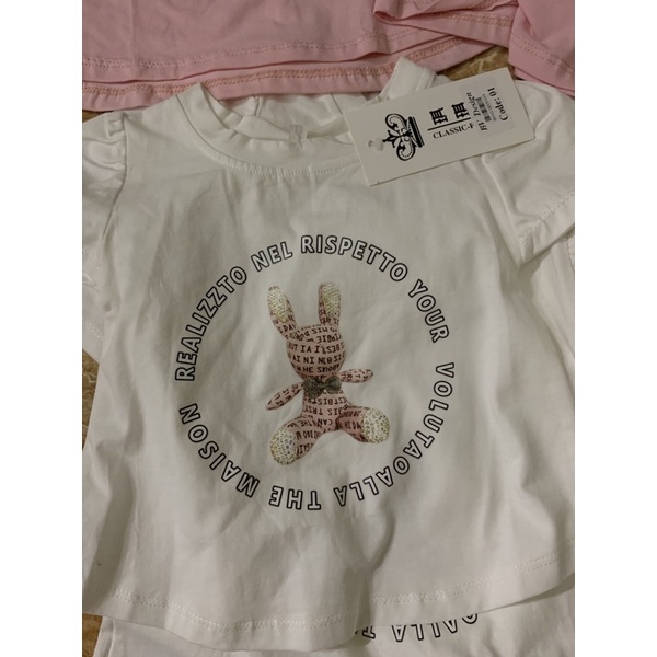 Áo cotton cộc tay, tay phồng bé gái