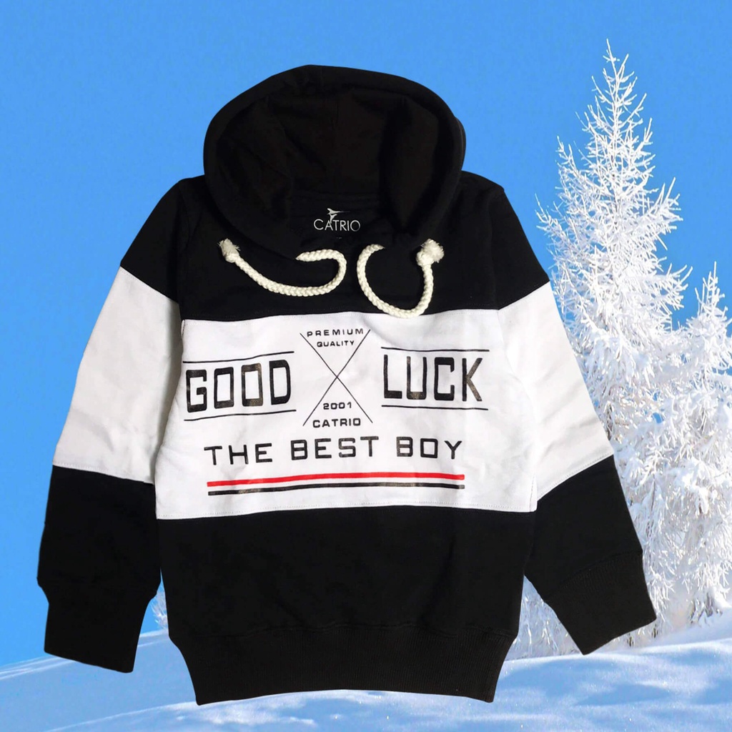 Áo hoodie, áo nỉ mũ dày dặn ấm áp thời trang thu đông cho bé trai Catrio phối Goodluck 9-12 tuổi