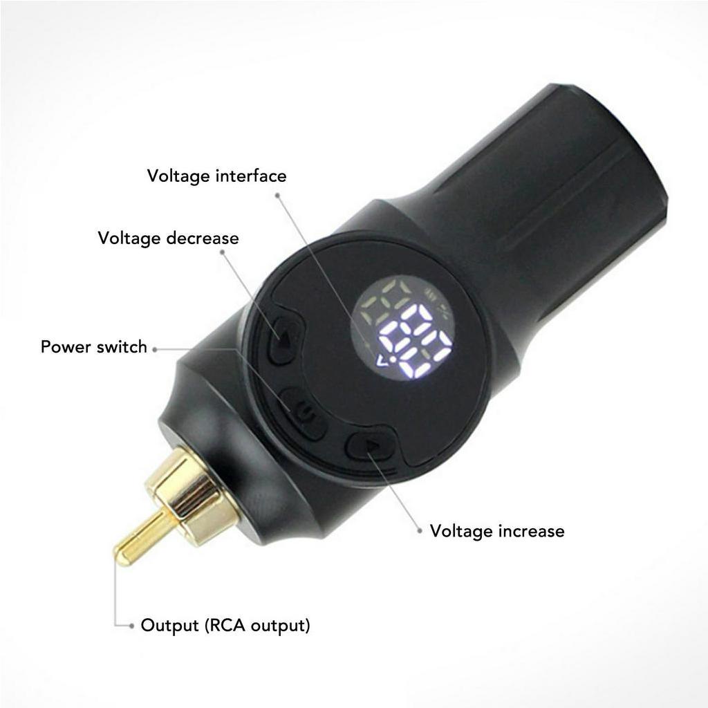 Cung cấp năng lượng hình xăm không dây Giao diện RCA Màn LCD 1500mAh USB Máy có thể sạc lại Pin Autumn063