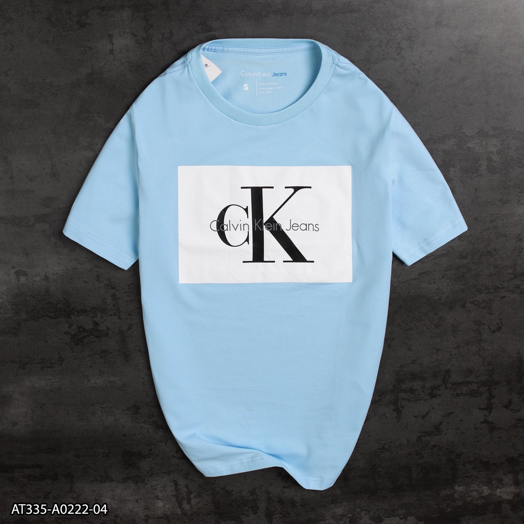 Áo thun nam Calvin Klein 100% Cotton AT335 - in hoạ tiết dạng khối