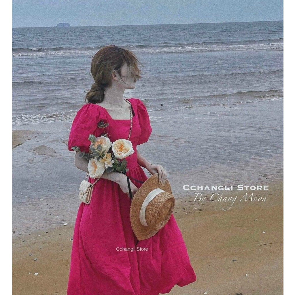 Đầm Xoè Dáng Dài Cổ Vuông Ôm Eo , Nhiều Màu Hàng Đẹp Giá Rẻ - Thời Trang SHOPDUVI