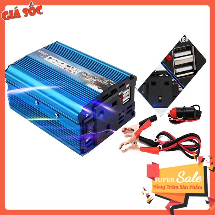 Bộ kích điện CARMAER 500W 12v lên 220v 50Hz