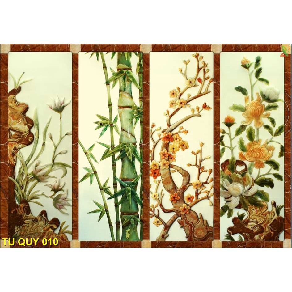 Tranh Tứ Quý, Phong Thủy – Rước Tài Rước Lộc, Tứ Quý  Phòng Khách Đẹp Ý, Nghĩa Phong Thủy.