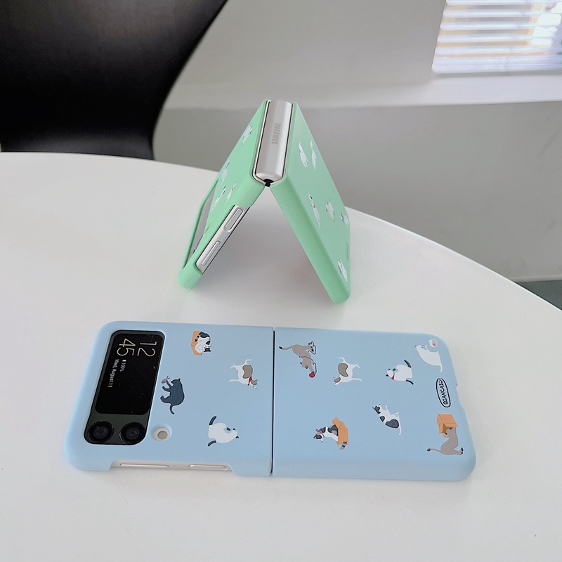 Bao Da Điện Thoại Màu Kẹo Hình Động Vật Hoạt Hình Phong Cách Hàn Quốc Cho Samsung Z Flip 3 5G Galaxy Z Flip 4