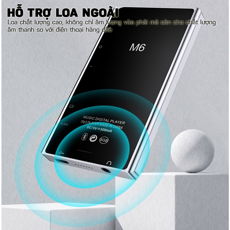 Máy Nghe Nhạc Android MP3/MP4 Màn Hình Cảm Ứng IPS 4.0 Inch Xem Phim, Bluetooth GOCOOL M6 Bộ Nhớ 8GB GEAR79