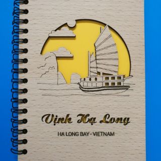 Sổ lưu niệm gỗ khắc laser (16cm x 11cm)