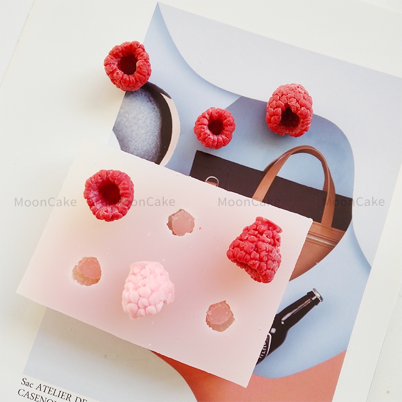 Khuôn Silicon Hình Quả Mâm Xôi Kích Thước Thật - Dụng Cụ Làm Nến Thơm Nghệ Thuật, Bánh, Thủ Công