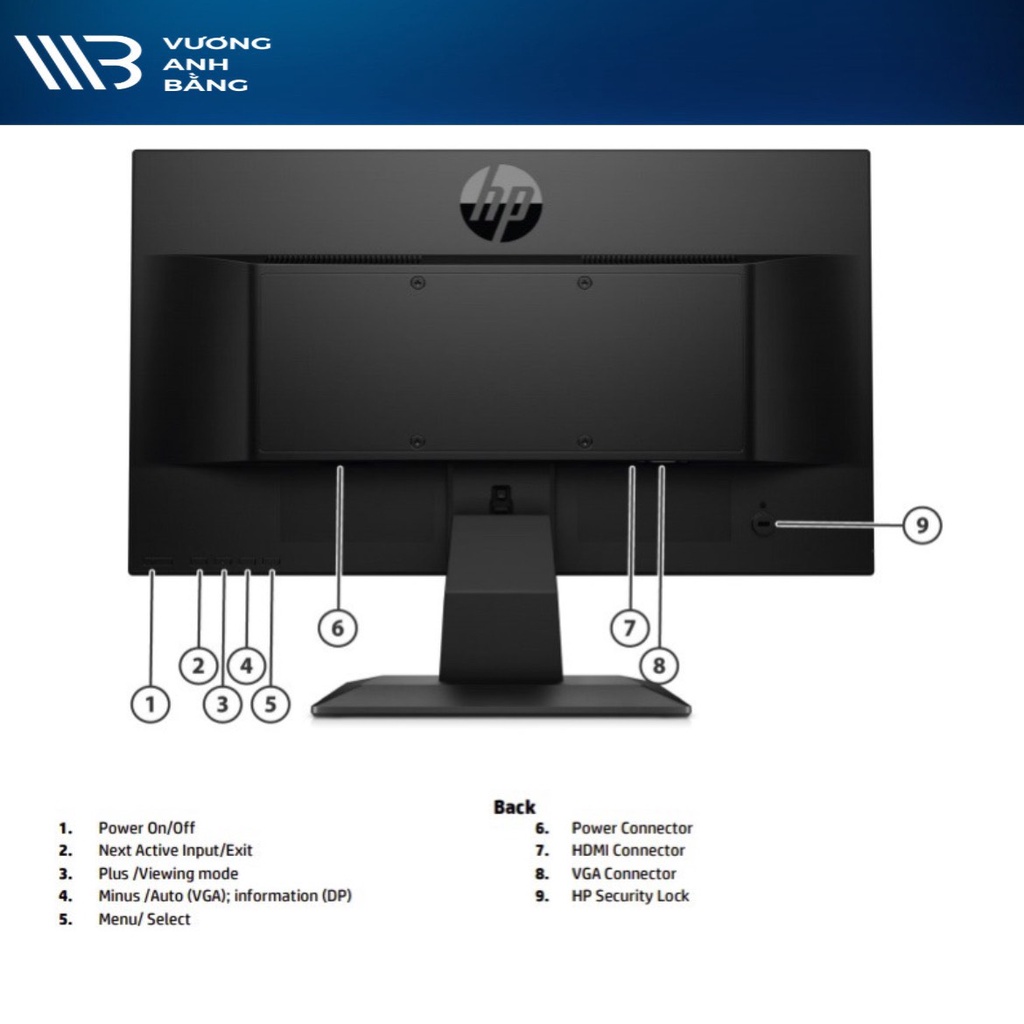 Màn hình LCD 20” HP P204V Monitor- Hàng Chính Hãng