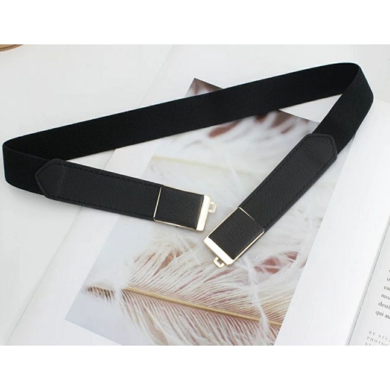 Dây nịt nữ thắt lưng nữ đai váy bản nhỏ 2cm màu đen