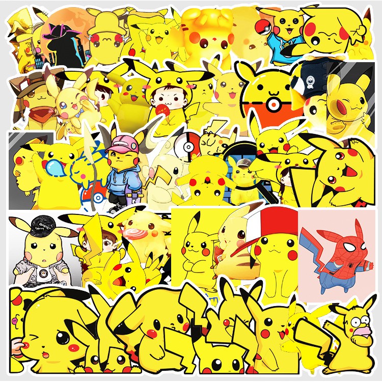 Bộ 54 Sticker hoạt hình Pikachu