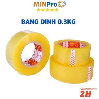 Băng dính keo trong loại 0,3kg/cuộn gói hàng, dán thùng giá xưởng - MINPRO