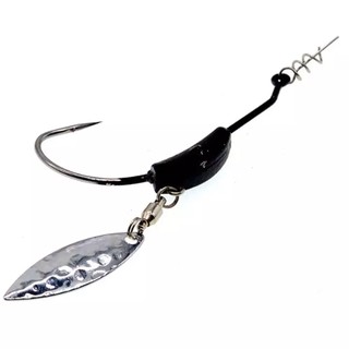 Lưỡi câu cá lóc có thìa size 4/0 dài 5.6cm x 4g, lưỡi câu mồi mềm nff mồi giả dùng câu lure lóc chẽm sộp chuối