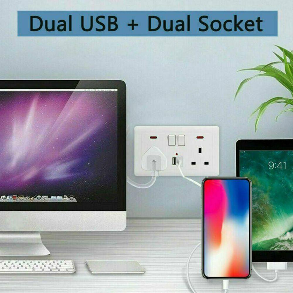 Ổ Cắm Điện USB Tiêu Chuẩn UK Có Đèn LED Hiển Thị 1 Mới