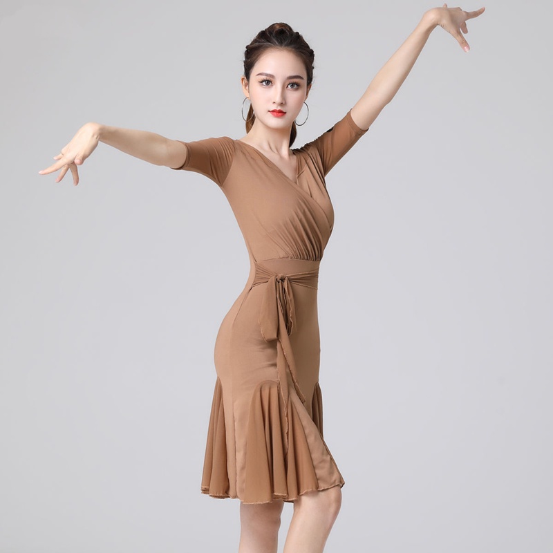 Đầm Khiêu Vũ Latin Ôm Eo Thiết Kế Dễ Thương Cho Nữ