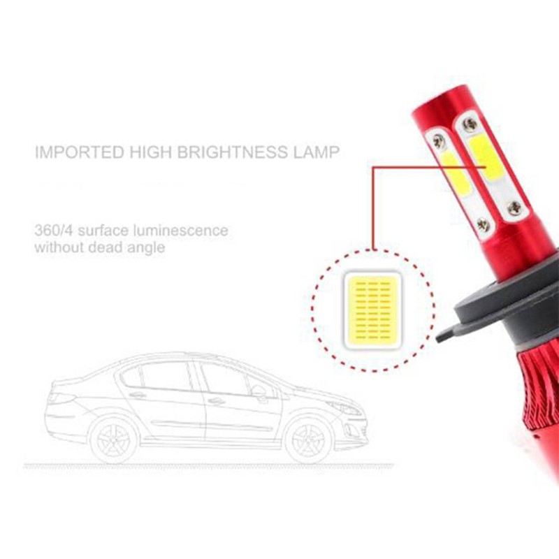 ez H7/H11/9005/9006/9004/9007/H13/5202/H4 1 pair of 360-degree luminous car LED headlight bulbs