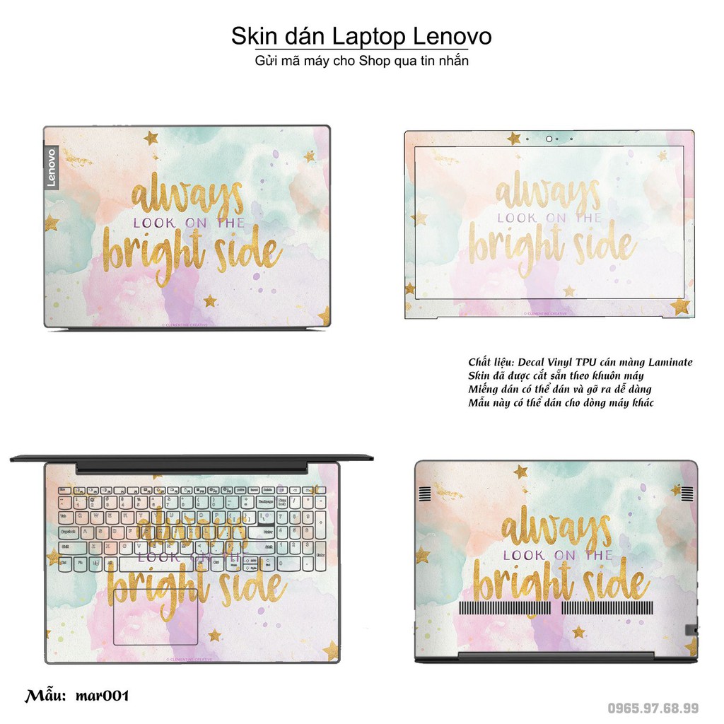 Skin dán Laptop Lenovo in hình vân Marble (inbox mã máy cho Shop)