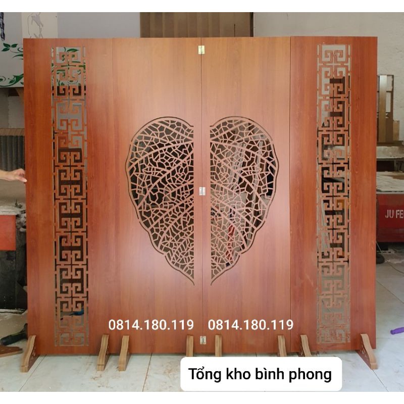 Tấm bình phong vách ngăn gỗ sang trọng chia phòng trang trí cắt CNC