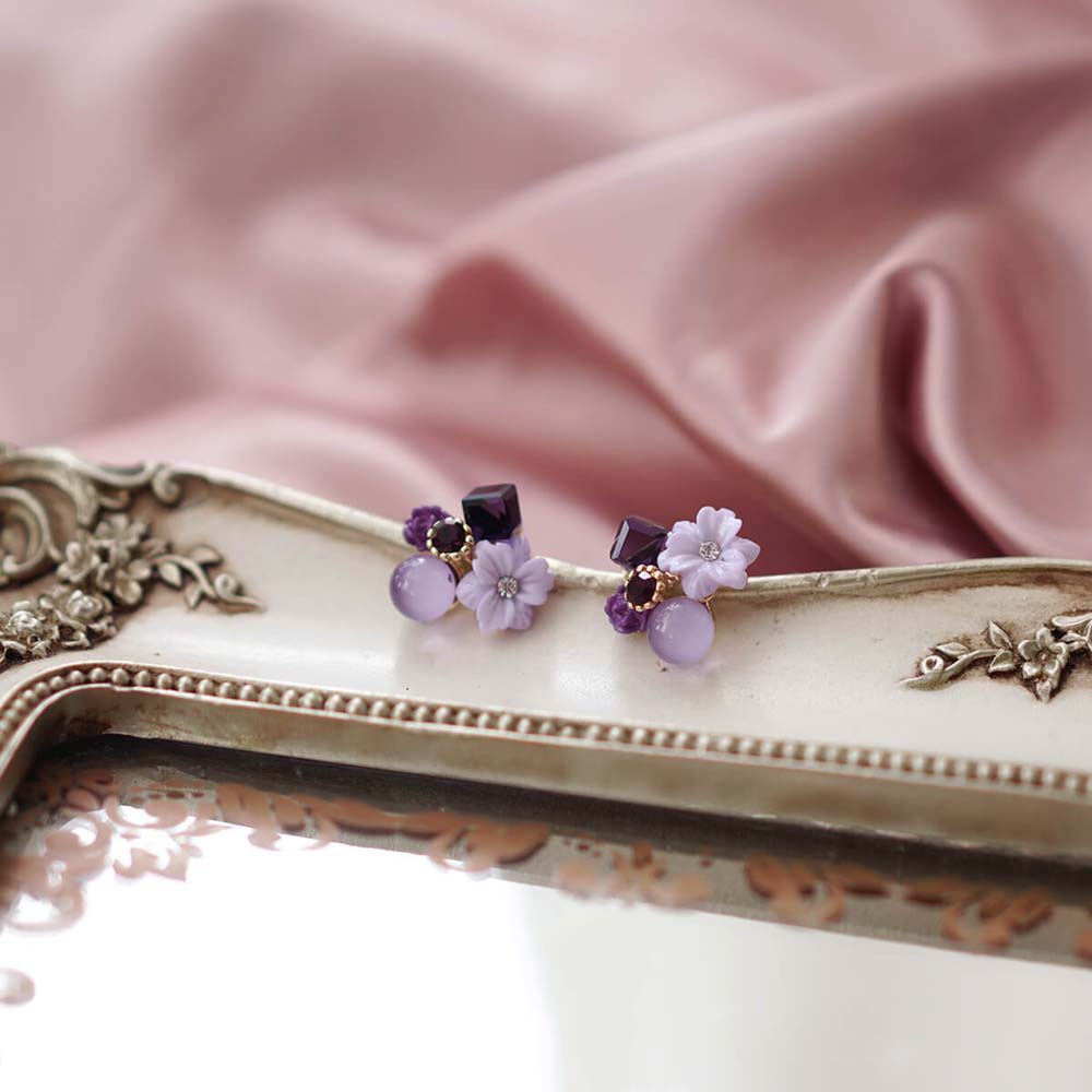 Khuyên Tai Nữ Hình Hoa Thời Trang Hàn Quốc 925