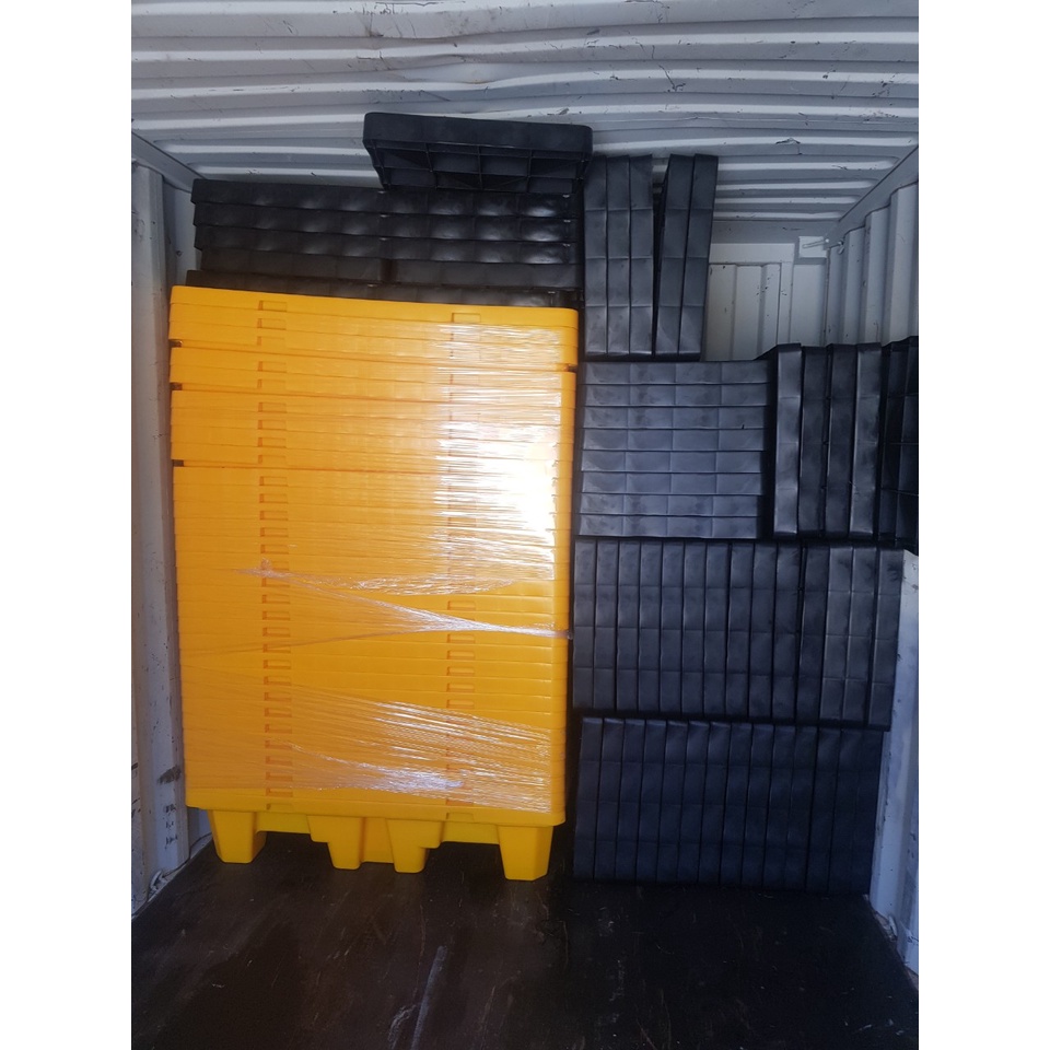 Pallet nhựa chống tràn đựng 2 phuy