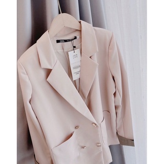 Áo Blazer Xuông Pha Kẻ Tay