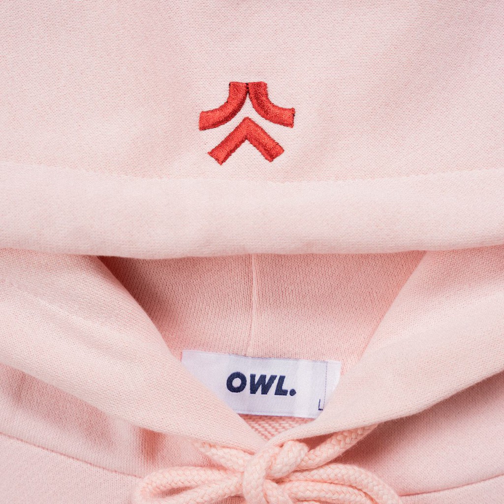 OWL BRAND® Essential Hoodie - Áo khoác chui đầu có mũ màu Hồng nhạt