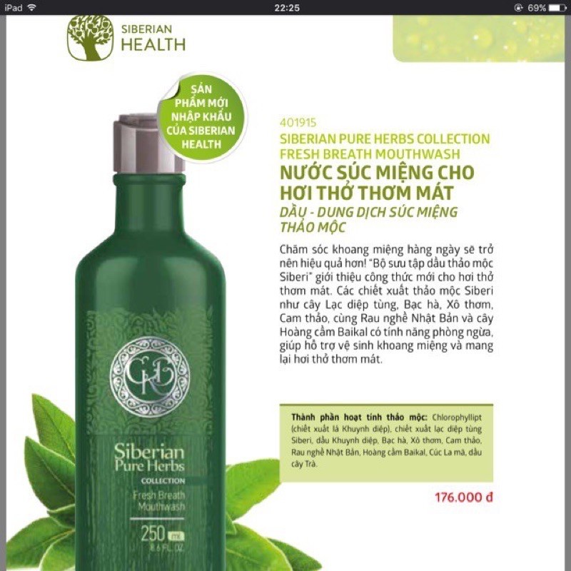 Nước súc miệng SIBERIAN WELLNESS Fresh Breath Mouthwash