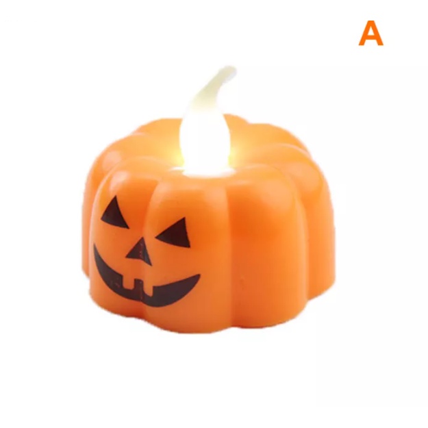 Đèn Nến Trang Trí Halloween Hình Quả Bí Ngô