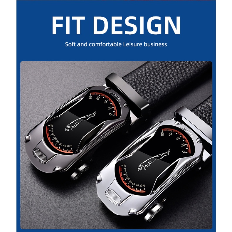 SmileFairyCC【COD &amp; Hàng Có Sẵn】Thắt Lưng Da Màu Đen Khóa Tự Động Phong Cách Thể Thao Chất Lượng Cao Cho Nam