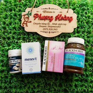 Combo sản phẩm tinh chất hàu, menevit, tinh dầu anh thảo, bổ trứng