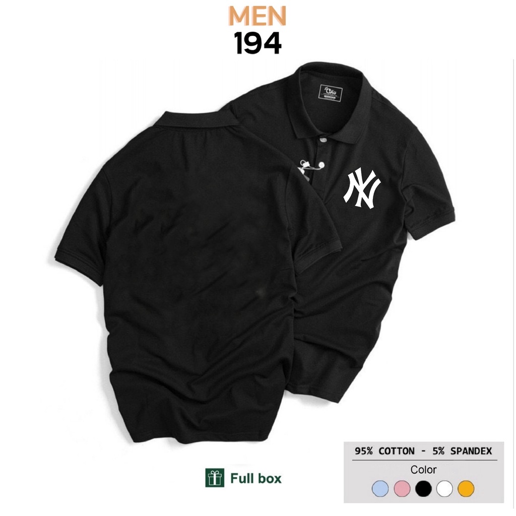 Áo thun Polo GẤU 194 Unisex vải coton 100% y co dãn 4 chiều dày dặn form gerular fit - Ny