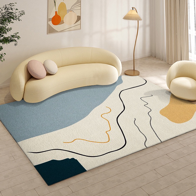 Thảm phòng ngủ cashmere giả đơn giản, phòng khách sofa nhà, bàn trà lót đệm chăn đường nét sang trọng