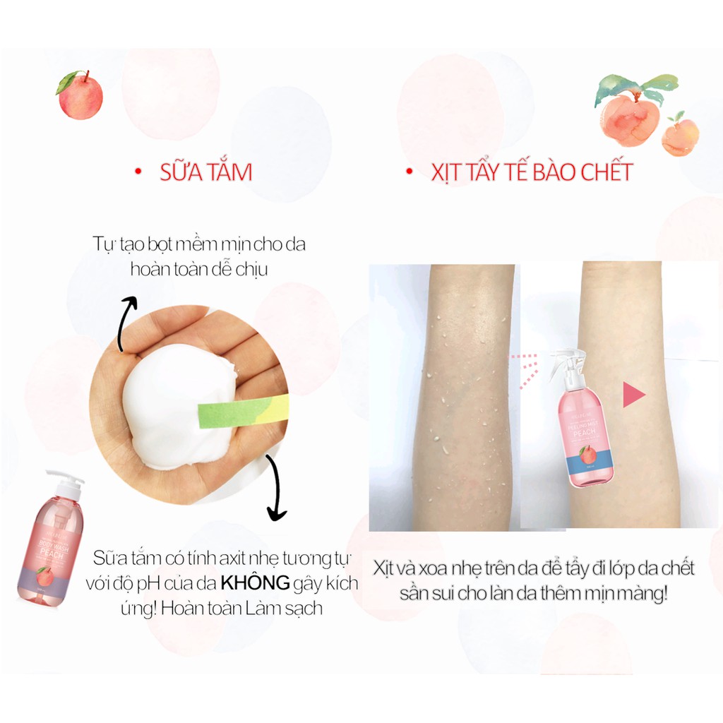 Xịt Tẩy Tế Bào Chết AROUND ME Toàn Thân Hương Đào Vita Peeling Mist Peach 300ml | BigBuy360 - bigbuy360.vn