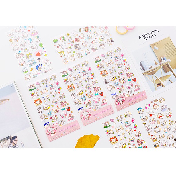 Z0462 Bộ 6 Sticker Cún Iu Bukao