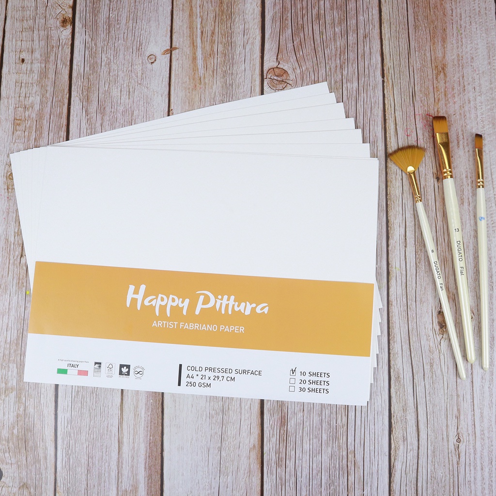Giấy Vẽ Màu Nước HAPPY 300gsm A6/A5/A4/A3 Xuất Xứ Thuỵ Sỹ
