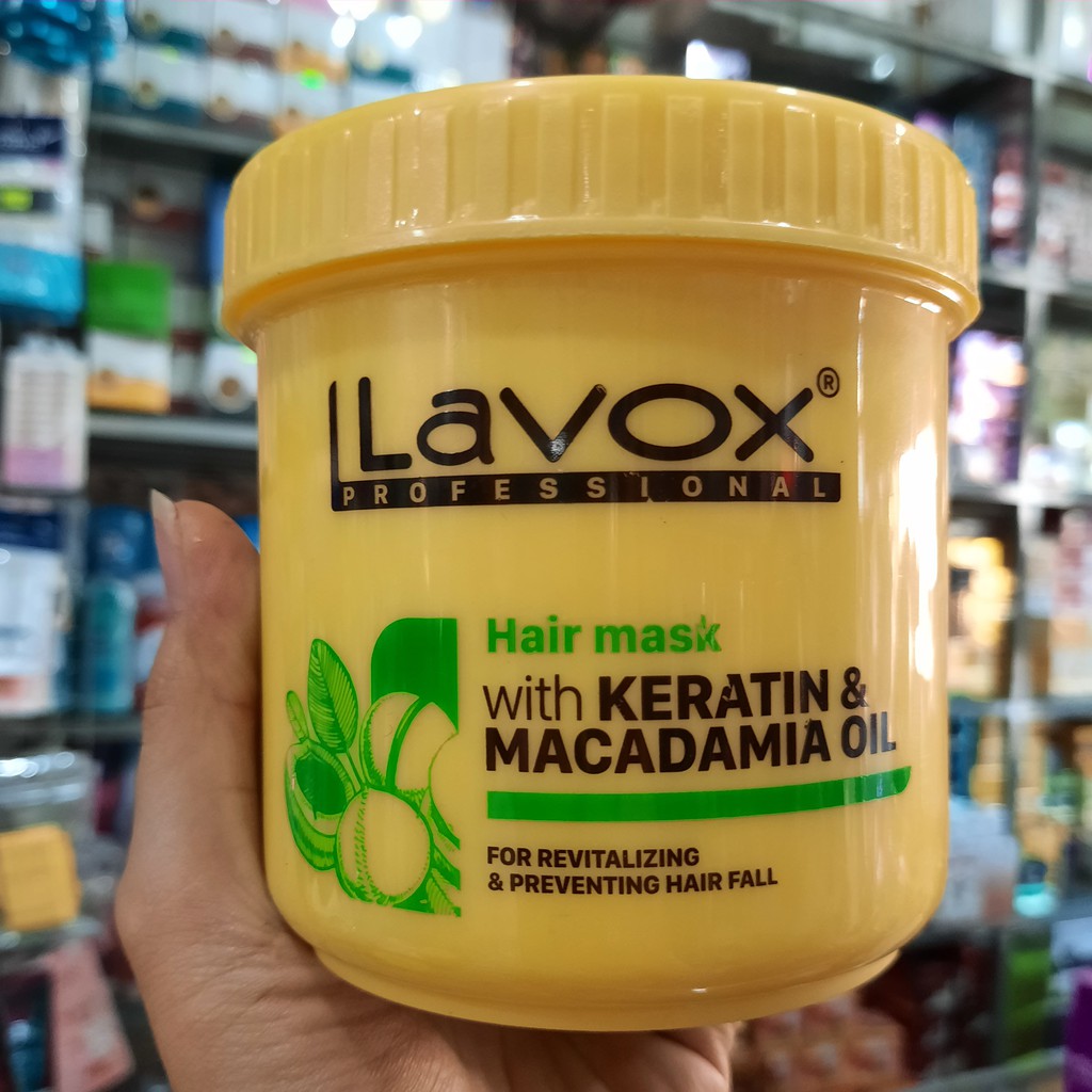 Kem hấp hồi sinh Lavox Keratin &amp; Macadamia Oil ngừa rụng tóc 500ml