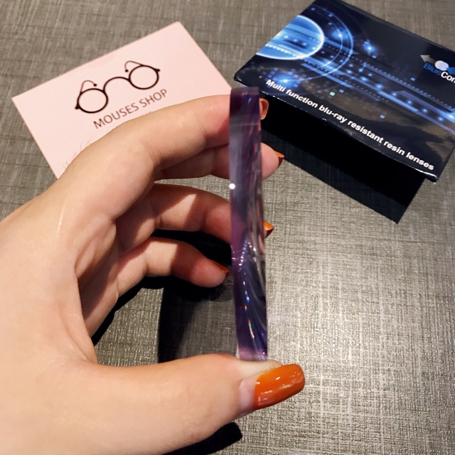 Tròng mắt siêu UV chiết suất 1.61 blue control chống ánh sáng xanh màn hình chống UV400 chống xước hạn chế hơi nước