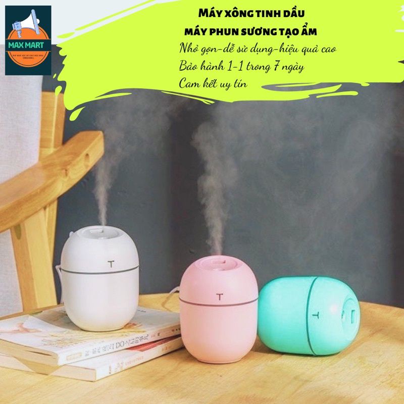 máy xông tính dầu, máy tạo đồ ẩm hình quả trứng xinh xắn, dùng cho nhà có người covid hay trẻ nhỏ ngủ máy lạnh rất hợp
