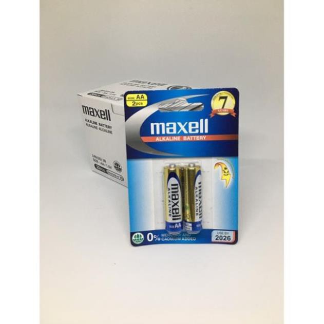 Pin Tiểu AA Maxell alkaline LR6 vỉ 2 viên CHÍNH HÃNG