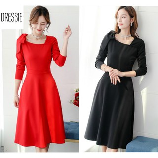 [HÌNH THẬT] Váy Áo Đầm Xòe Chữ A Midi Cao Câp DRESSIE Dài Qua Gối Công Sở Dạo Phố Dự Tiệc Cưới Đẹp Xinh Xắn - DX107