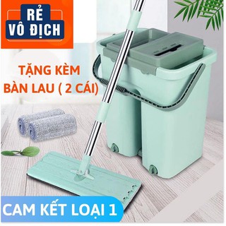 Chổi lau nhà tự vắt thông minh tặng bông lau cây lau size lớn xoay 360 độ