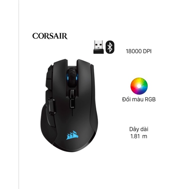 Chuột Bluetooth Gaming Corsair Iron Claw RGB - Chính hãng VN